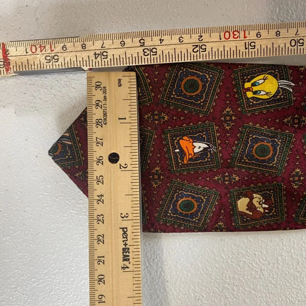 Vintage Looney Tunes Mania Nostalgia Martian Stamp Necktie Tie Mens 57